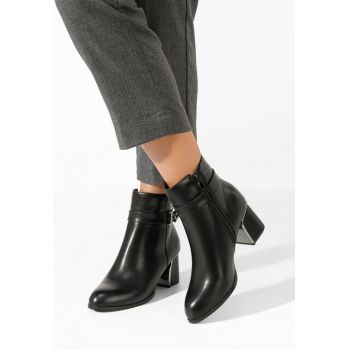 Botine cu toc gros Taiana negre