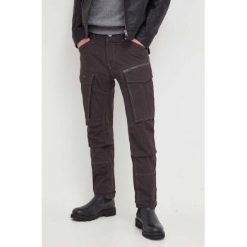 G-Star Raw pantaloni barbati, culoarea gri, cu fason cargo