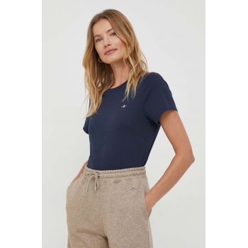 Gant tricou din bumbac culoarea albastru marin ieftin