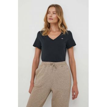 Gant tricou din bumbac culoarea negru