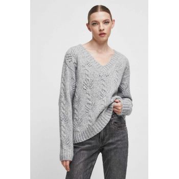 Medicine pulover femei, culoarea gri, călduros de firma original