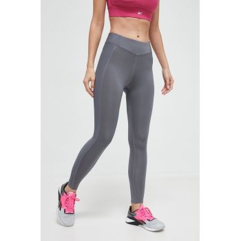 Reebok jambiere de yoga culoarea gri, neted