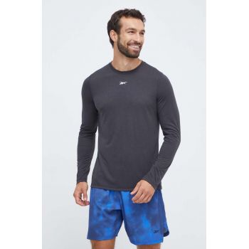 Reebok mânecă lungă de antrenament culoarea gri, neted