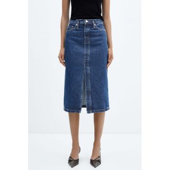 Fusta midi din denim cu slit Soleil