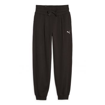 Pantaloni sport cu talie inalta si buzunare oblice