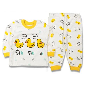 Pijama Ratuste pentru copii, galben,Bumbac 100%