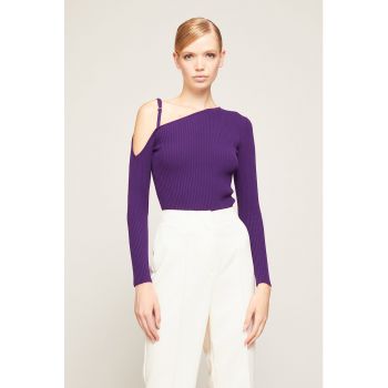 Pulover slim fit asimetric