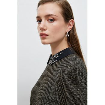 Bluza cu maneci scurte si strasuri
