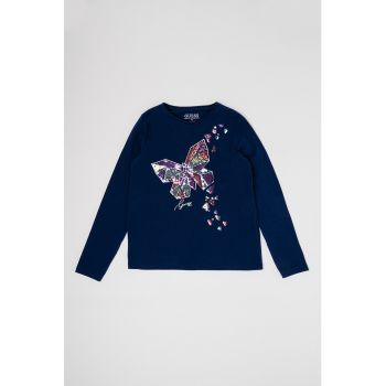 Bluza cu paiete din fluturi