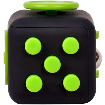 Cub antistres SP-CUBE-FGET Fidget Negru cu butoane verzi