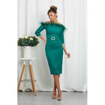 Rochie Seema Verde ieftina la reducere