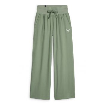 Pantaloni sport drepti cu talie inalta