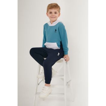 Trening cu gluga si model colorblock