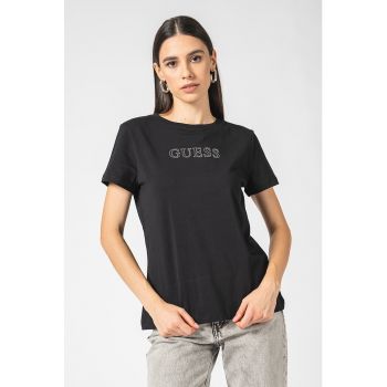 Tricou cu logo din strasuri