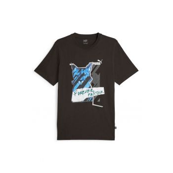 Tricou de bumbac cu decolteu la baza gatului