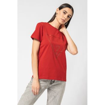Tricou de bumbac cu logo pentru fitness