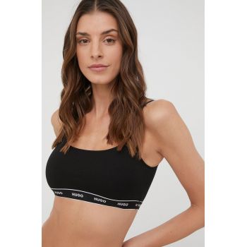 HUGO sutien culoarea negru, neted