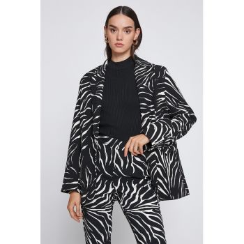 Sacou lejer cu imprimeu zebra