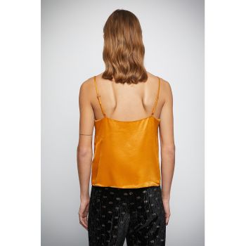 Top de satin cu decolteu en-coeur