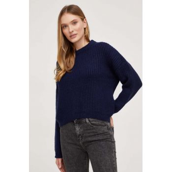 Answear Lab pulover de lana culoarea albastru marin, călduros ieftin