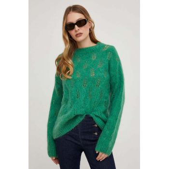 Answear Lab pulover de lana femei, culoarea verde, light