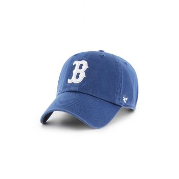 47brand șapcă de baseball din bumbac MLB Boston Red Sox culoarea albastru marin, cu imprimeu de firma originala