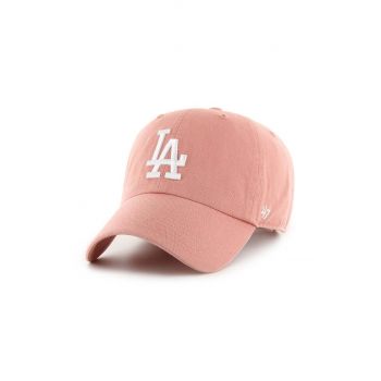 47brand șapcă de baseball din bumbac MLB Los Angeles Dodgers culoarea portocaliu, cu imprimeu ieftina