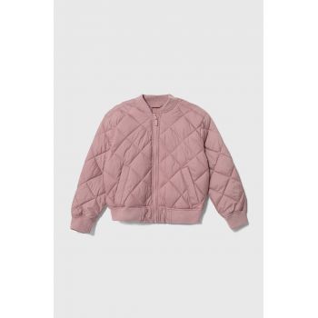 Abercrombie & Fitch geaca bomber pentru copii culoarea roz