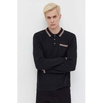 Abercrombie & Fitch pulover barbati, culoarea negru, light de firma original