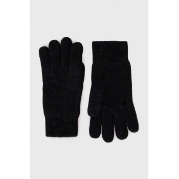 Barbour manusi de lana Carlton culoarea negru