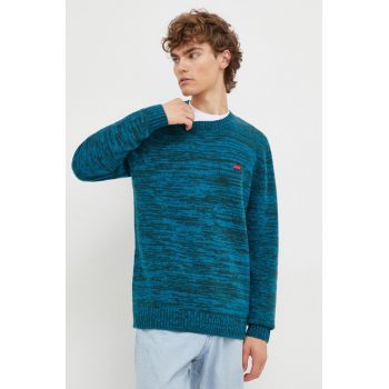 Levi's pulover de lana barbati, culoarea turcoaz ieftin