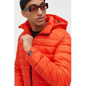 Superdry geaca barbati, culoarea portocaliu, de iarna de firma originala