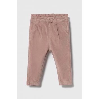 zippy pantaloni bebe culoarea roz, neted