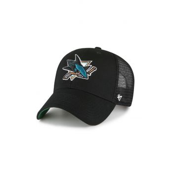 47brand șapcă NHL San Jose Sharks culoarea negru, cu imprimeu H-BRANS22CTP-BK