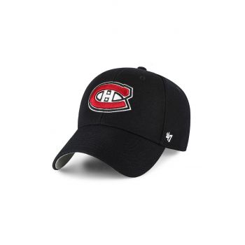 47brand șapcă NHL Montreal Canadiens culoarea negru, cu imprimeu H-MVP10WBV-BKD