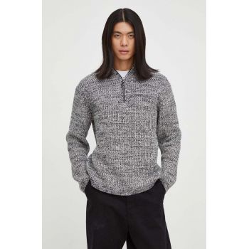 Marc O'Polo pulover din amestec de lana DENIM barbati, culoarea negru, călduros, cu turtleneck de firma original
