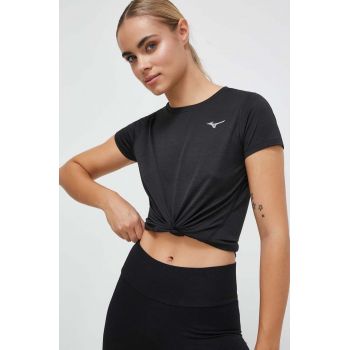 Mizuno tricou de alergare Impulse core culoarea negru