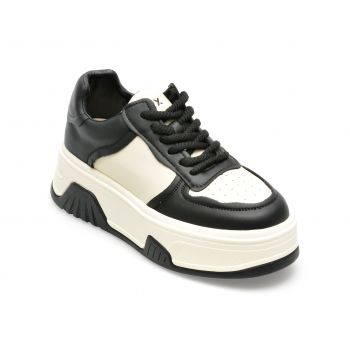 Pantofi GRYXX alb-negru, 3905, din piele naturala de firma originala