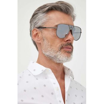 Philipp Plein ochelari de soare barbati, culoarea gri de firma originali