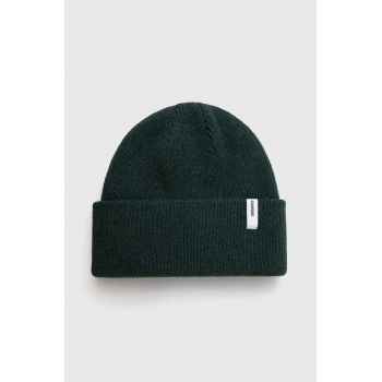 Samsoe Samsoe caciula de lana culoarea verde, de lana, din tricot gros