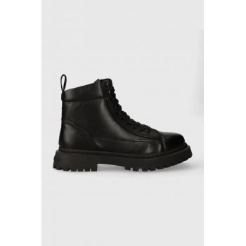 Tommy Jeans bocanci TJM LACE UP BOOT barbati, culoarea negru, EM0EM01363