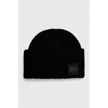 UGG caciula din amestec de lana culoarea negru, din tricot gros