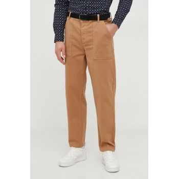 United Colors of Benetton pantaloni barbati, culoarea bej, drept