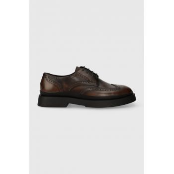 Vagabond Shoemakers pantofi de piele MIKE barbati, culoarea maro, 5663.018.33 de firma originali