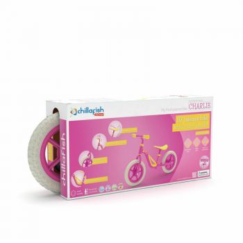 Bicicleta de echilibru Chillafish Charlie cu roti din spuma Eva 10 inch Pink ieftina