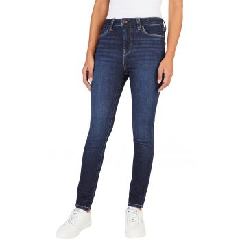 Blugi skinny cu aspect decolorat