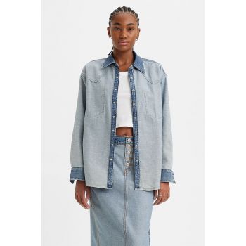 Camasa reversibila relaxed fit din denim Donovan
