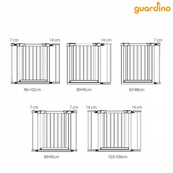 Extensie poarta de siguranta pentru copii Guardino 7 cm metal alb 700011
