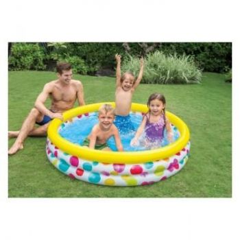Piscina gonflabila copii Intex Cool dots multicolor 581 litri 168 x 38 cm ieftina