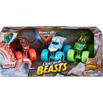 Spin Vehicul de jucărie Spin Master Monster Jam Charged Beasts pachet de 3